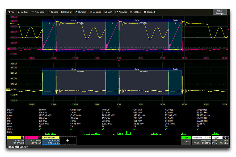 wavesurfer4000hd oscilloscope power analysis